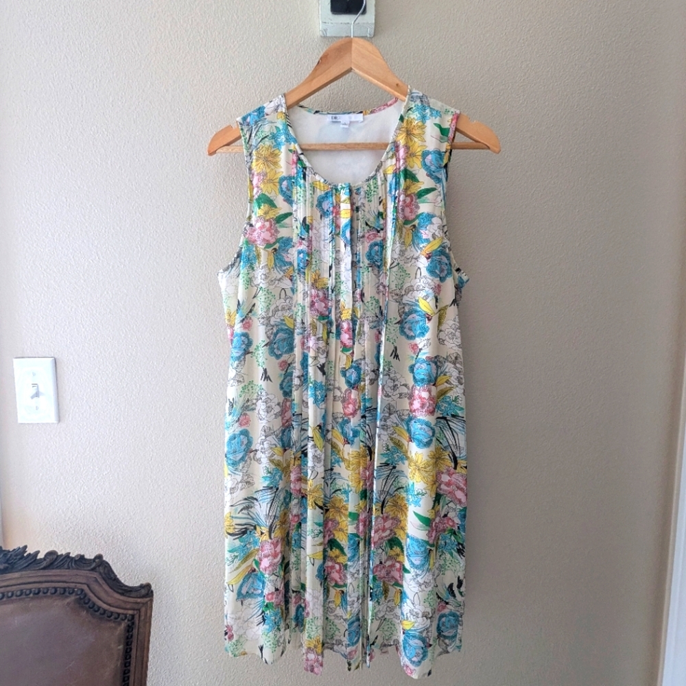 DR2 Daniel Rainn Floral Dress Pleated Flowy Women's Easter Dress Medium